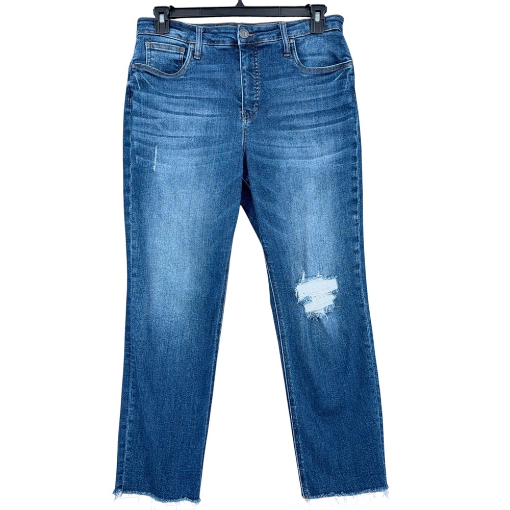 KUT from the Kloth Rachael Fab Ab Mom Jean Women 12 Cotton Blend Blue